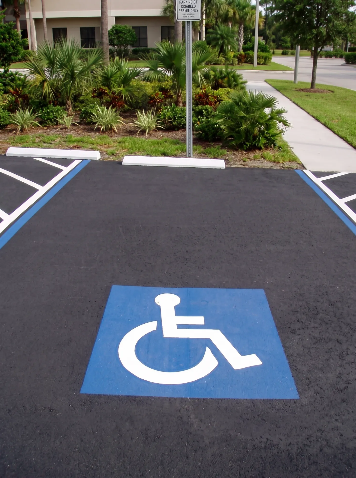 ADA accessible parking stall markings